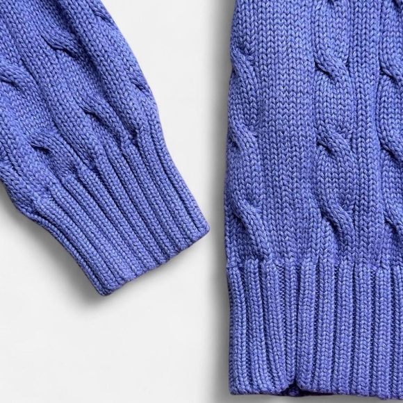Ralph Lauren Sport Lavender Ribbed Cable-knit Crewneck Sweater Adults Med Preppy - Picture 5 of 7
